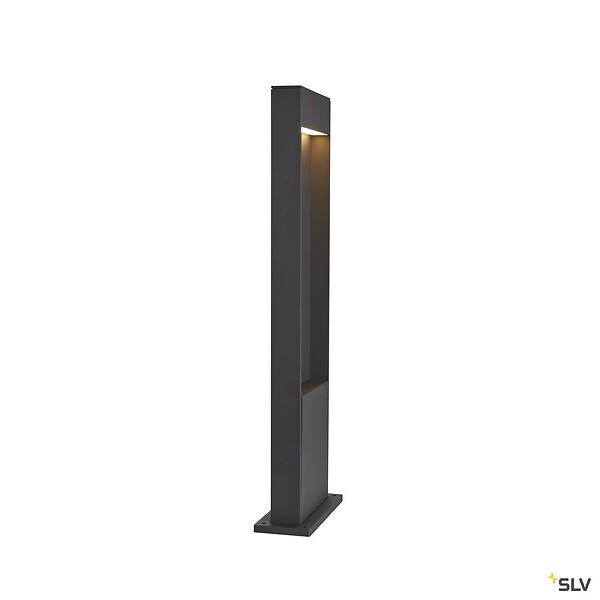 SLV - Borne extérieur SLV FLATT 65 anthracite avec LED intégrée pour éclairage extérieur, Hauteur 65 cm - large