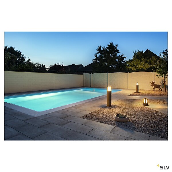 SLV - Borne extérieure SLV RUSTY CONE, coloris rouille, E27, 11W pour jardin - Hauteur 70 cm - large