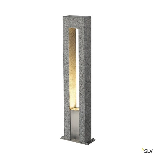 SLV - Borne extérieure SLV ARROCK ARC, gris, GU10/QPAR51, 35W max, IP44, granite, inox 304 - large
