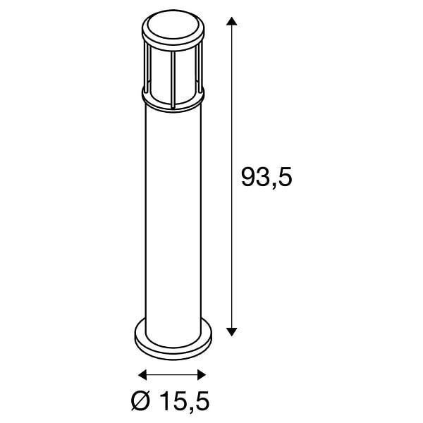 SLV - Borne extérieure SLV OTOS GLAS, anthracite, E27, 15W max, IP43 - large