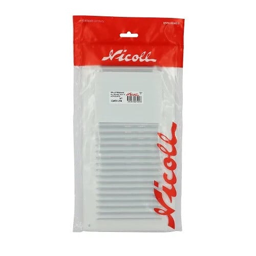 NICOLL - Grille de ventilation Nicoll 1LM3015B persienne aluminium blanc avec moustiquaire 30x15cm - large