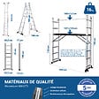 HOSTRÃ–M - HOSTRÖM Echafaudage roulant SCAFFOLDAX2X7, échafaudage jardin et pliant multifonction 4 en 1, echelle 2 plans, H max Travail 4,74m, Garantie 5 ans - vignette