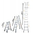 SECURY-T - Échelle articulée pliante et télescopique en aluminium 4x3 marches 2,81m + 1 tablette - vignette