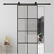 SECURY-T - Rail porte coulissante - 2M - Porte en bois, verre, aluminium - Noir - vignette