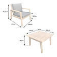 HAPPY GARDEN - Salon de jardin en acacia 2 places GILI - coussins sable - vignette