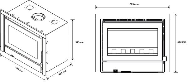 SANNOVER - Insert à Bois Idelya 13,5 kW Bûche 54 cm Sannover - large