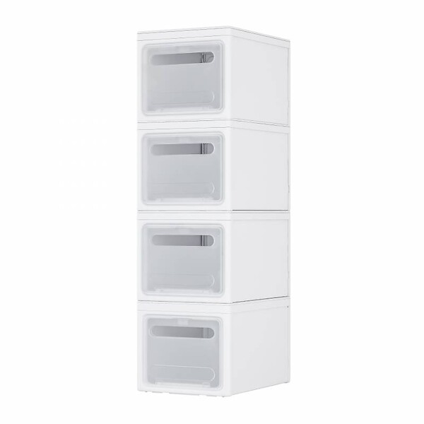 SECURY-T - Boite rangement plastique - Empilables - Avec couvercles  - Blanc - large