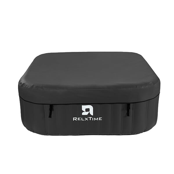 RELX TIME - Spa gonflable 6 places carré - RELXTIME - 130 Jets - Noir - Filtre et bâche inclus - large
