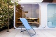O'SUN - Chilienne de jardin pliable - 4 positions - Bleu - Dimensions : 96 x 55 x 98 cm - vignette