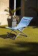 O'SUN - Fauteuil relax de jardin 3 positions pliable - Bleu - Dimensions : 94 x 62 x 102 cm - vignette