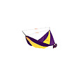 O'CAMP - Hamac de camping en toile 1 place - Jaune et violet - Dimensions 270 x 130 cm - vignette