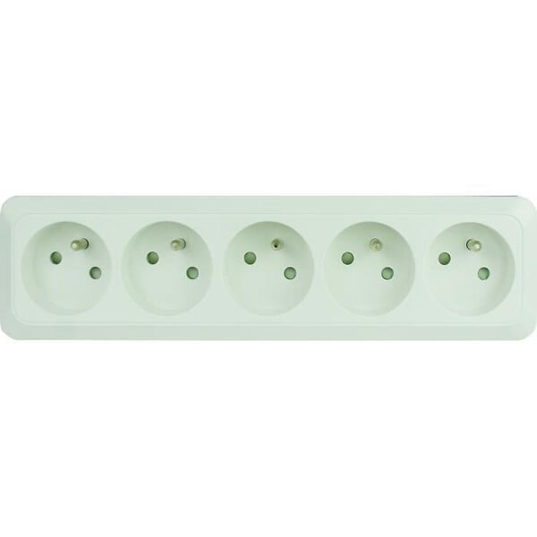 DIO - Bloc multiprise à câbler 5 prises 2P+T 16A - Blanc - Dio - large