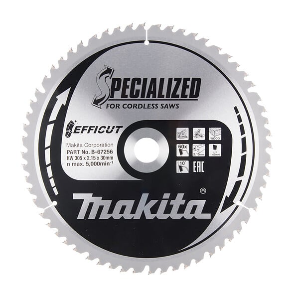 MAKITA - Lame de scie circulaire MAKITA E-11178 , T.C.T Efficut, 190 x 20 mm, 25 dents, pour bois - large