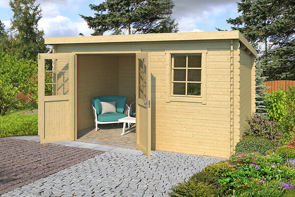 LASITAMAJA - Abri bois AMIRA 275  - 28 mm - surface hors tout 12.56 m2 - large
