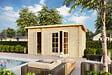 LASITAMAJA - Abri bois BELMONT2 - 34 mm - surface hors tout 14.83m2 - toit plat - vignette