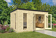LASITAMAJA - Abri bois PARLERMO 4 - 28 mm - surface hors tout 12.10m2 - toit plat - vignette