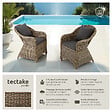 TECTAKE - 2 fauteuils en rotin avec structure en aluminium, coussins d'assise et de dossier inclus marron naturel - vignette