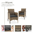 TECTAKE - Lot de 2 fauteuils de jardin en rotin avec 2 sets de housses marron naturel/gris foncé - vignette