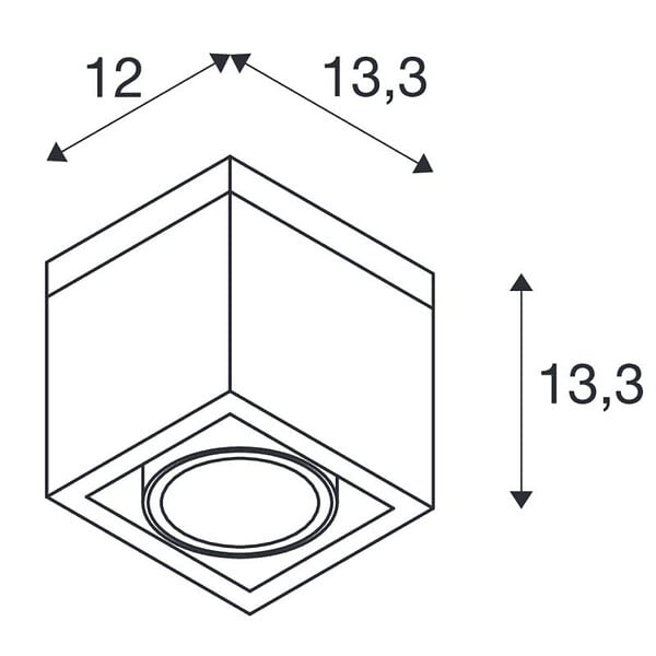 SLV - Plafonnier LED extérieur simple ESKINA FRAME SLV - 15W - 3000/4000K - IP65 - Anthracite - Carré - large