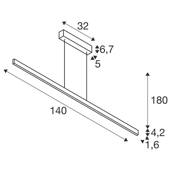 SLV - Suspension LED Up & Down ONE LINEAR 140 PHASE SLV - 35 W - 2700/3000K - Laiton - Dimmable - large