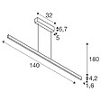 SLV - Suspension LED Up & Down ONE LINEAR 140 PHASE SLV - 35 W - 2700/3000K - Laiton - Dimmable - vignette