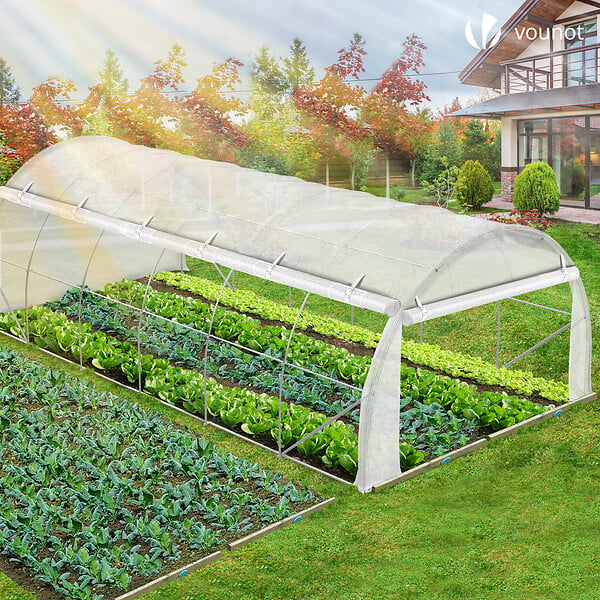 VOUNOT - Serre de jardin Toute Saison 18m2 avec portes laterales - large