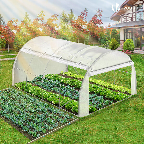 VOUNOT - Serre de jardin Toute Saison 12m2 avec portes laterales - large