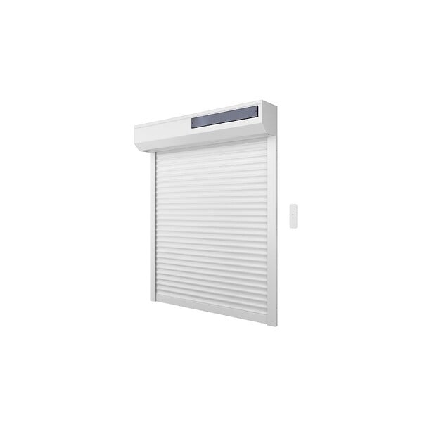 VOLET-MOUSTIQUAIRE - Volet roulant solaire alu H 150 cm x L 150 cm blanc - large