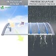 VOUNOT - Auvent de porte marquise 120x80 cm transparent en Polycarbonate anti UV Gris - vignette