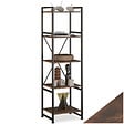 TECTAKE - Etagère bibliothèque MANCHESTER style industriel 47,5 x 34,5 x 151,5 cm Bois foncé industriel, rustique - vignette