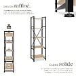 TECTAKE - Etagère bibliothèque MANCHESTER style industriel 47,5 x 34,5 x 151,5 cm Bois clair industriel, Chêne Sonoma - vignette