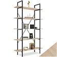 TECTAKE - Etagère bibliothèque GLASGOW style industriel 106 x 34,5 x 179,5 cm Bois clair industriel, Chêne Sonoma - vignette