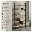 TECTAKE - Etagère bibliothèque GLASGOW style industriel 106 x 34,5 x 179,5 cm Bois clair industriel, Chêne Sonoma - vignette