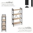 TECTAKE - Etagère bibliothèque LEEDS style industriel 67,5 x 31,5 x 121,5 cm Bois clair industriel, Chêne Sonoma - vignette