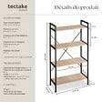 TECTAKE - Etagère bibliothèque LEEDS style industriel 67,5 x 31,5 x 121,5 cm Bois clair industriel, Chêne Sonoma - vignette