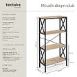 TECTAKE - Etagère Barry 61,5x31,5x133,5cm Bois clair industriel, Chêne Sonoma - vignette