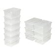 TECTAKE - 24 boîtes de rangement plastique blanc transparent - vignette