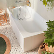JACOB DELAFON - Pack baignoire bain douche 170 x 90 Malice version gauche + tablier en angle + pare bain + étagère pour pare bain - vignette