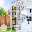 VOUNOT - Serre de jardin avec etageres et bache PE renforcee 135gr/m2 69x49x193cm blanc - vignette