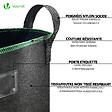VOUNOT - Lot de 5 sacs de plantation non tisse 30L avec poignee Noir - vignette