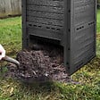 VOUNOT - Composteur de jardin 300L Qualité Supérieure pour Jardin Déchets Imitation Style bois noir - vignette