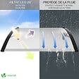 VOUNOT - Auvent de porte marquise 100x80 cm transparent en Polycarbonate anti UV Noir - vignette