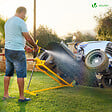 VOUNOT - Leve tracteur Tondeuse Supporte 400 kg max Jaune - vignette