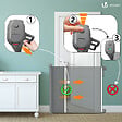 VOUNOT - Barriere de securite retractable 180cm gris - vignette