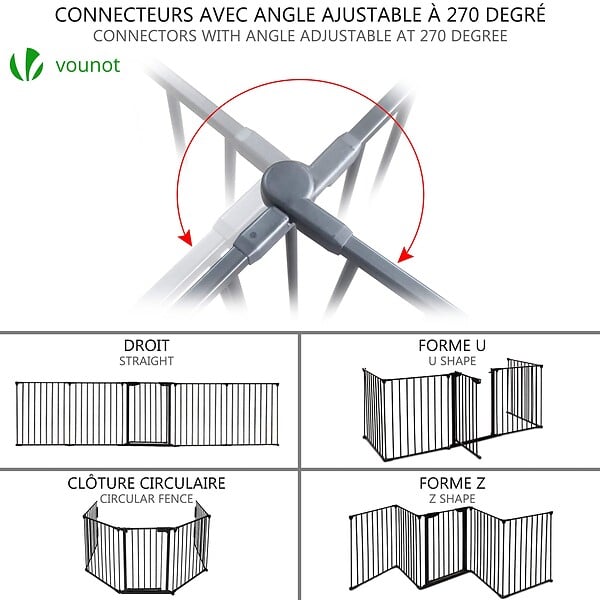 VOUNOT - Barriere de securite GRANDE VERSION 3M 5 panneaux Pre assemble - large