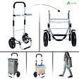 VOUNOT - Chariot de course pliable aluminium 2 roues avec sac isotherme gris - vignette