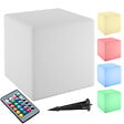 TECTAKE - Lampe cube LUMINOUS CUBE avec ampoule LED et télécommande blanc - vignette