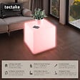 TECTAKE - Lampe cube LUMINOUS CUBE avec ampoule LED et télécommande blanc - vignette