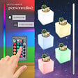TECTAKE - Lampe cube LUMINOUS CUBE avec ampoule LED et télécommande blanc - vignette