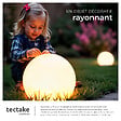TECTAKE - Lampe boule LUMINOUS GLOBE avec ampoule LED et télécommande blanc - vignette